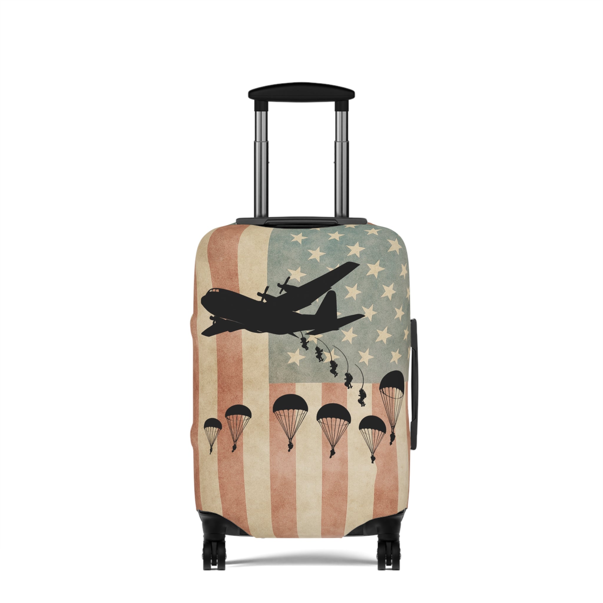 Paratrooper U.S. Flag Luggage Cover — Patriotic Military Travel Protector
