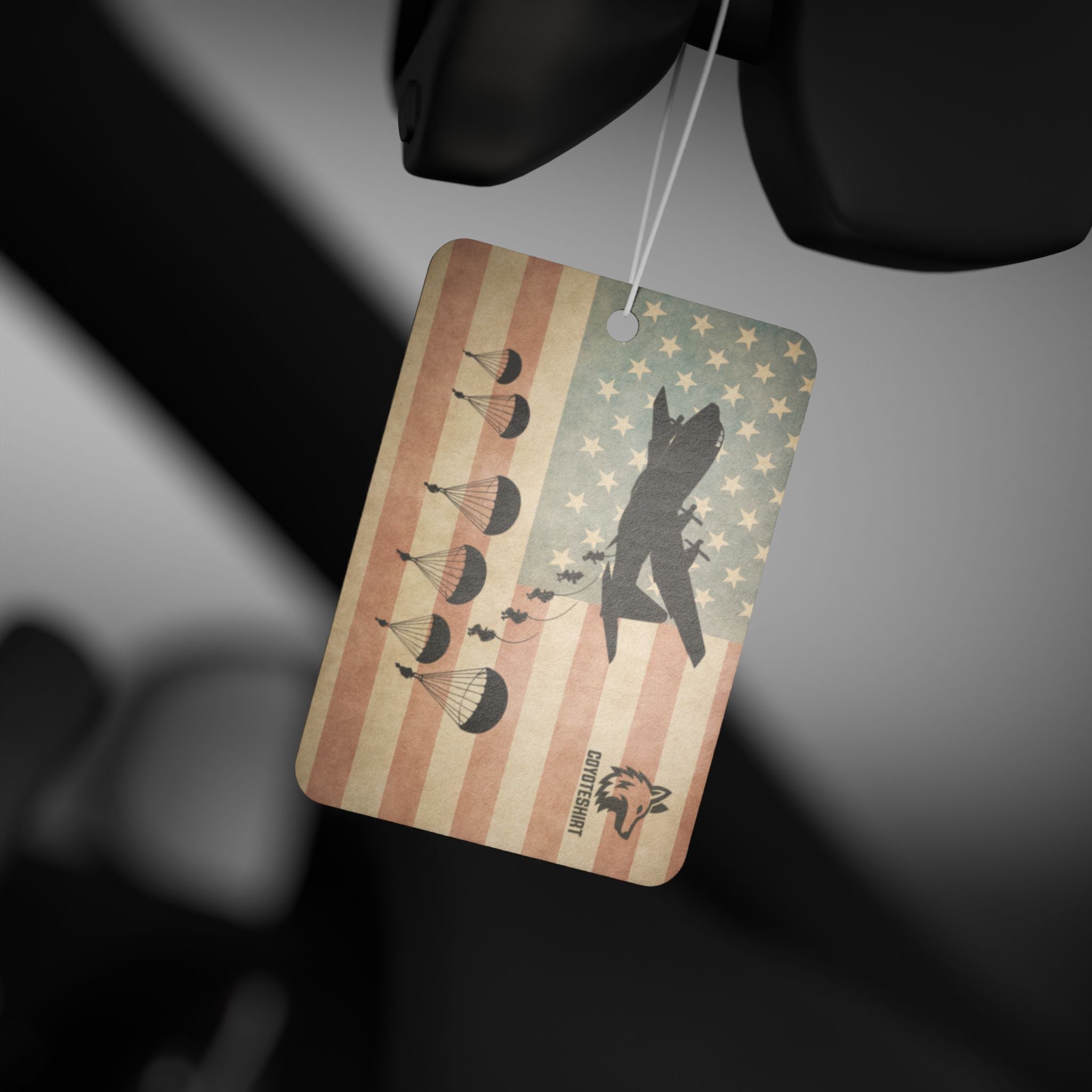 Vintage American Flag Car Air Freshener — Retro Patriotic Design