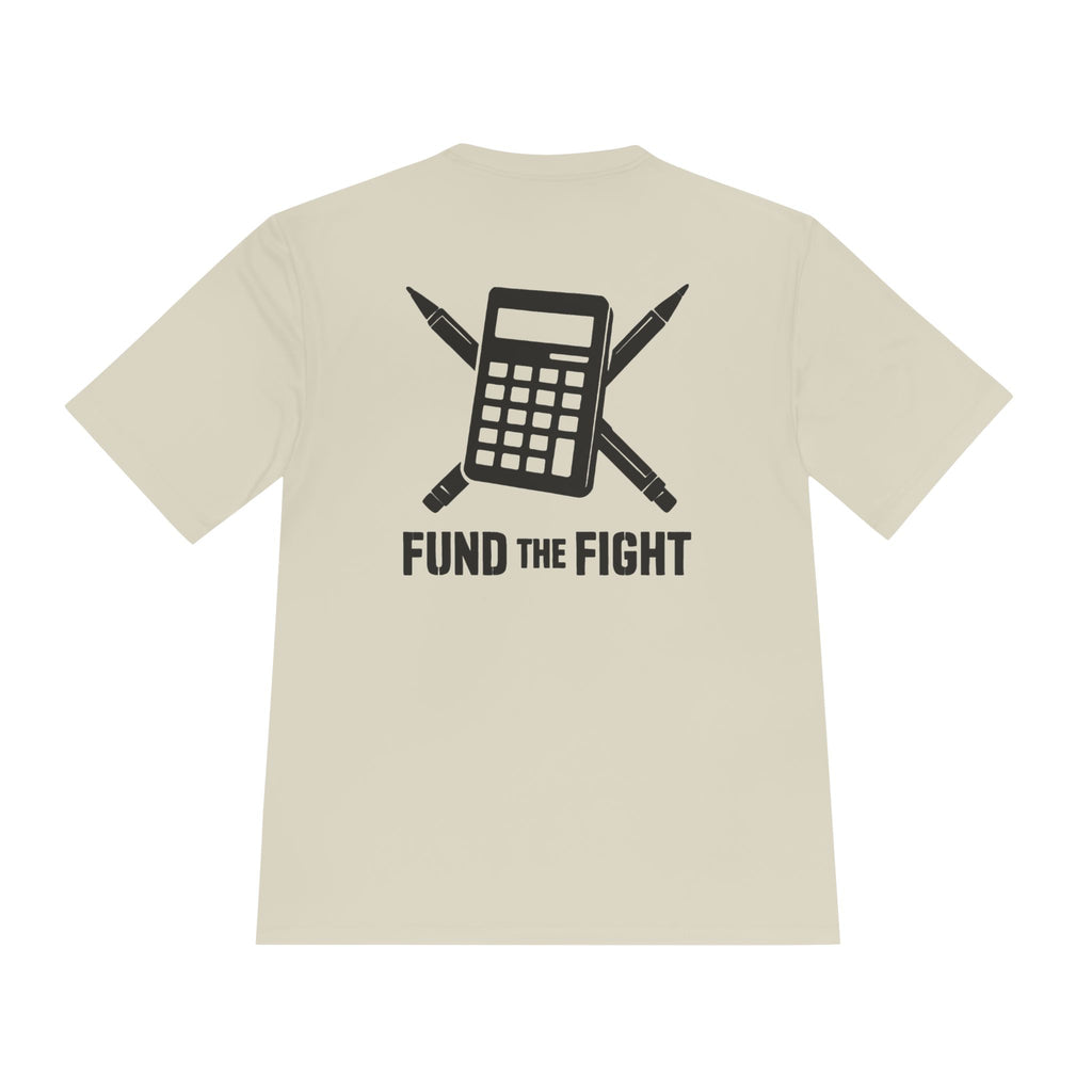 Fund the Fight Tee Budget Analyst — Calculator & Pens Graphic Moisture‑Wicking Shirt