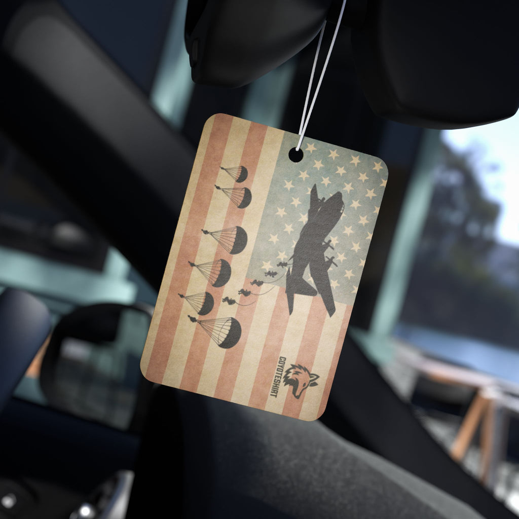 Vintage American Flag Car Air Freshener — Retro Patriotic Design