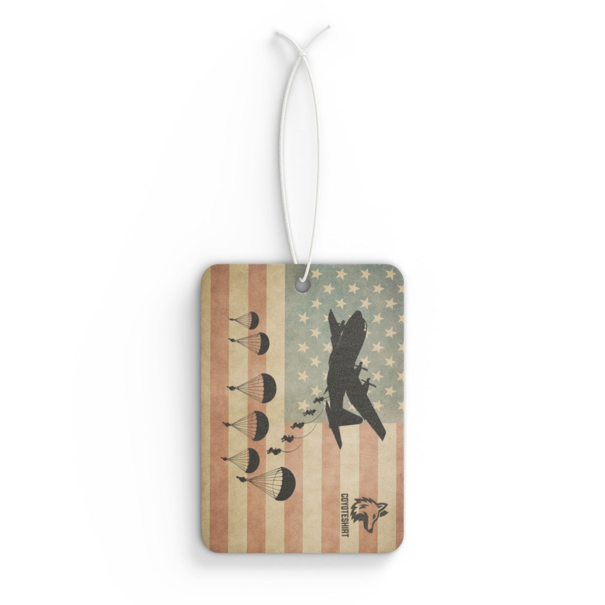 Vintage American Flag Car Air Freshener — Retro Patriotic Design