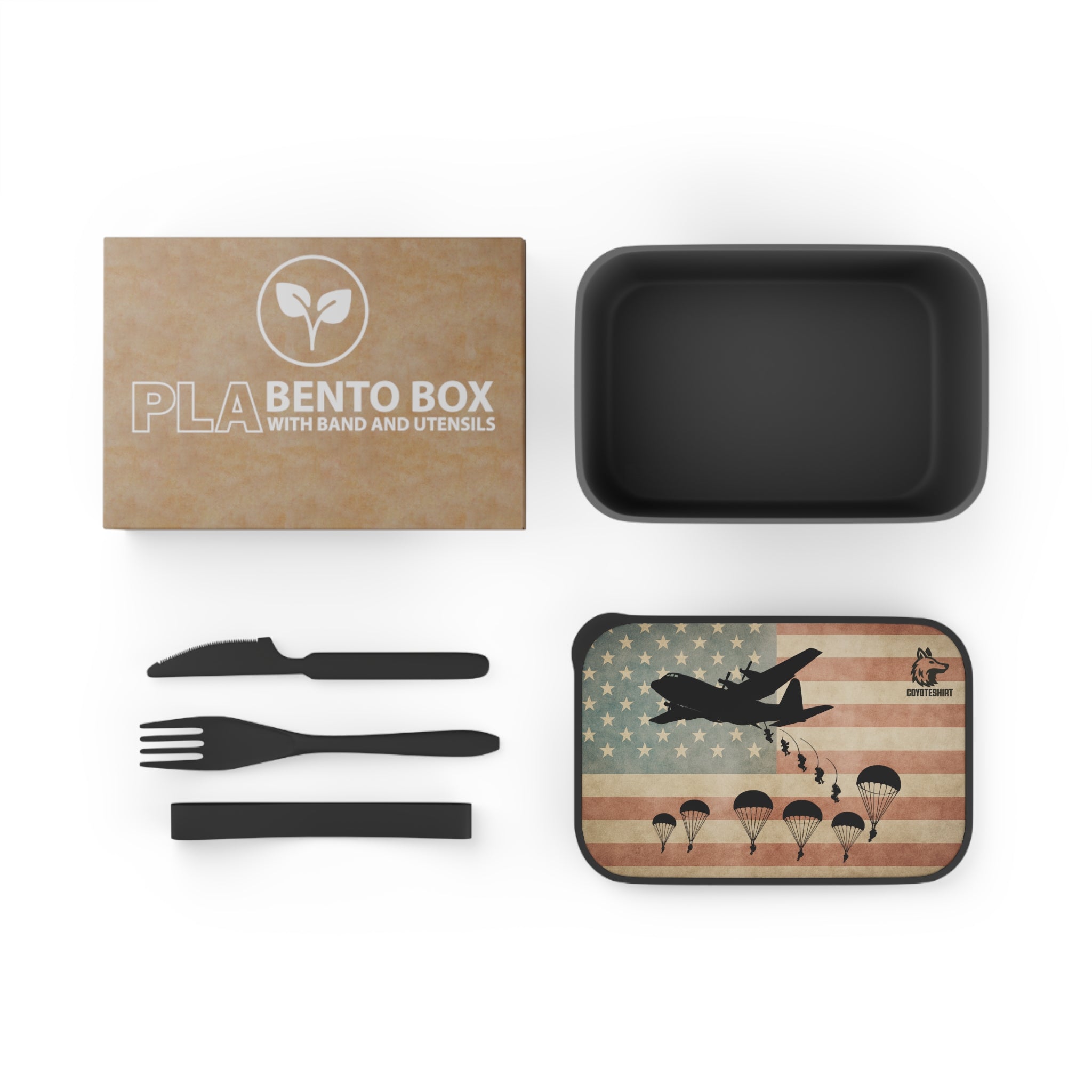 Patriotic Paratrooper PLA Bento Box with Utensils