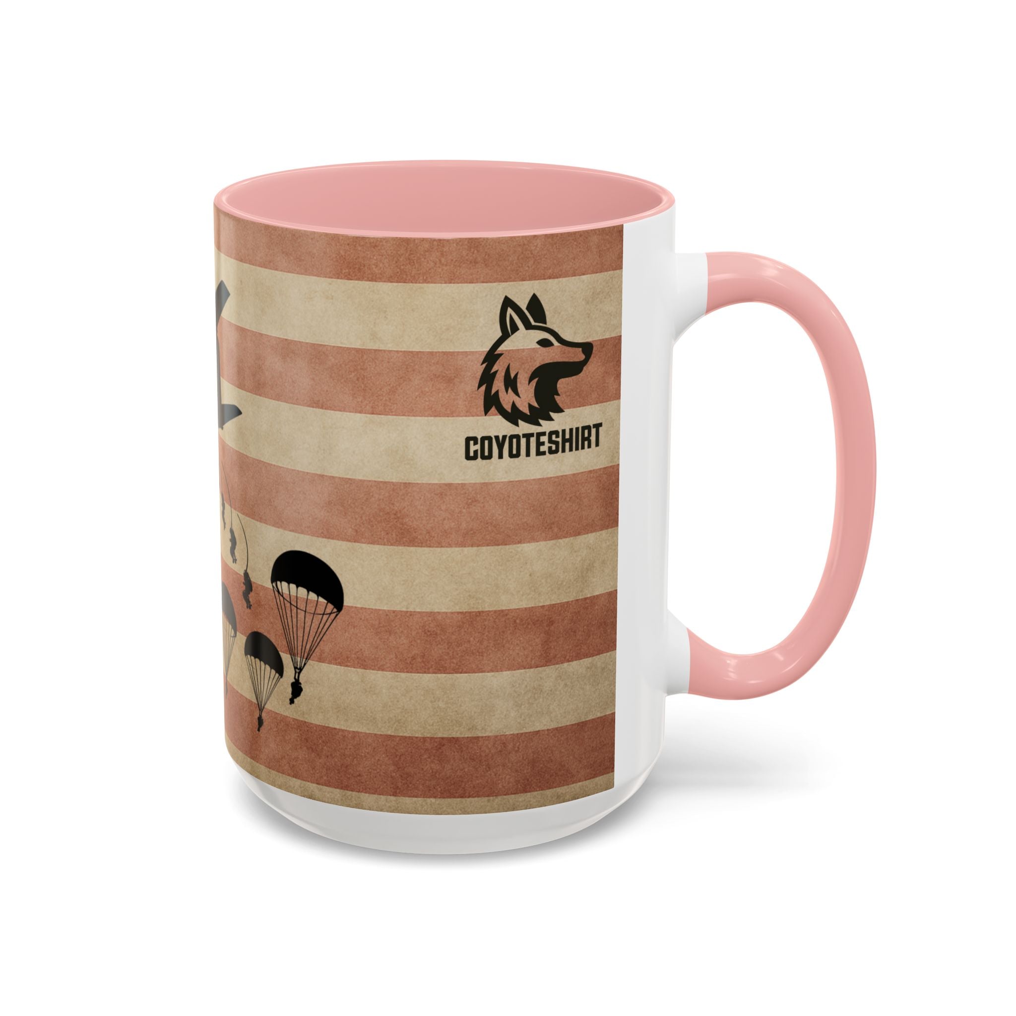 Patriotic Airborne Paratrooper Coffee Mug — Vintage American Flag Military Gift