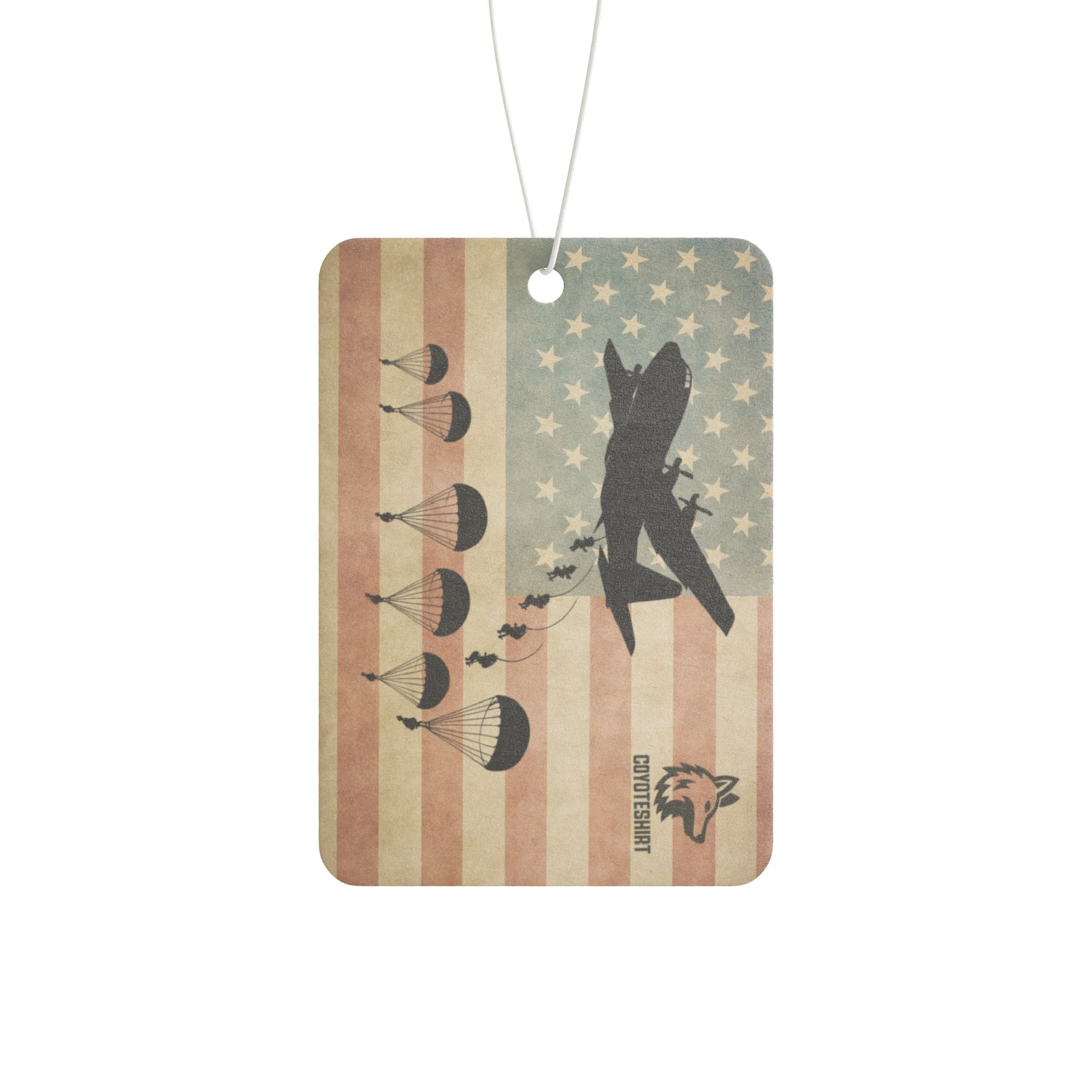 Vintage American Flag Car Air Freshener — Retro Patriotic Design